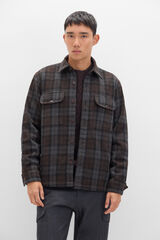 Cortefiel Sobrecamisa acolchoada xadrez Cinzento