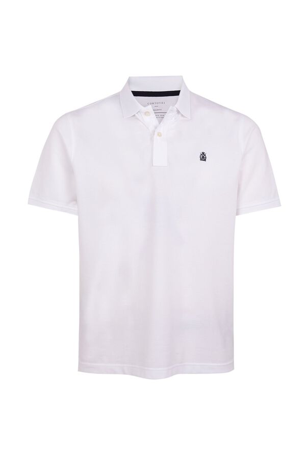 Cortefiel Polo b&aacute;sico piqu&eacute; Blanco