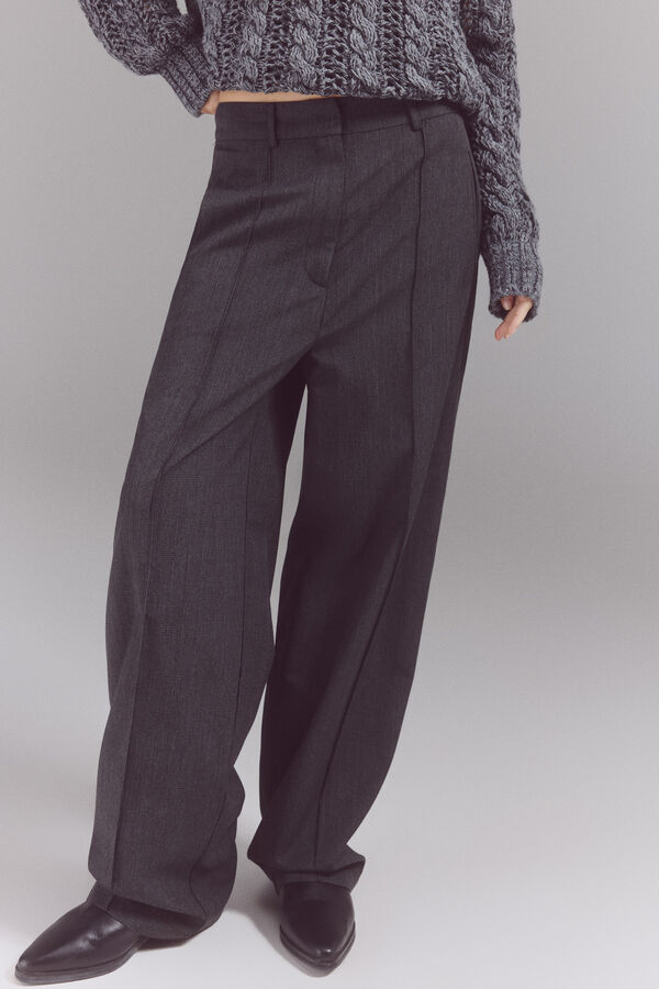 Slowlove Pantal&oacute;n cuadros Estampado gris