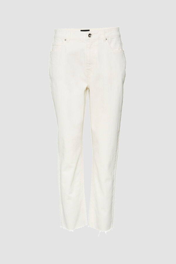 Vero Moda Vaquero recto tobillero Blanco