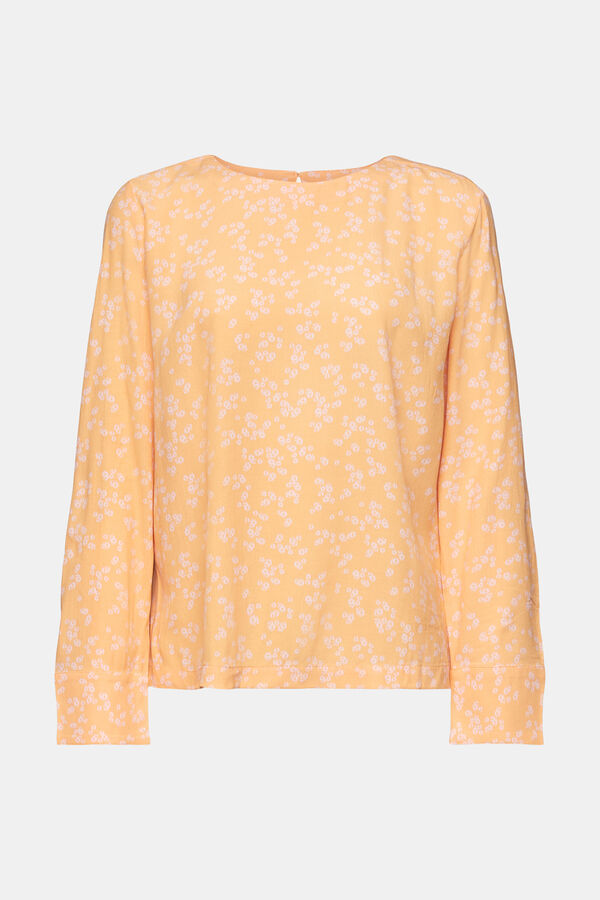 Esprit Blusa de mulher viscose estampada Laranja
