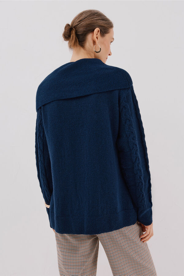 Cortefiel Jersey cuello amplio Azul marino