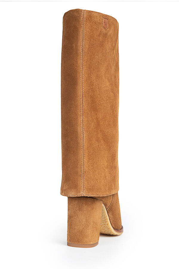 Popa Bota de salto alto Demi Croute para mulheres  Castanho