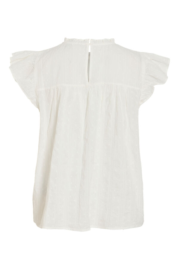 Vila Blusa de manga curta em algod&atilde;o org&acirc;nico Branco