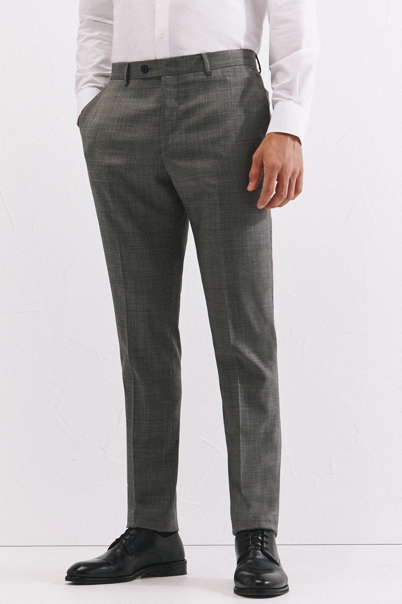 Cortefiel Pantal&oacute;n estructura gris slim fit