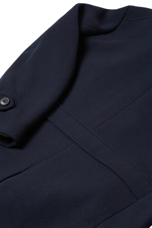 Selected Sobretudo com gola chaminé de lã reciclada Cinzento