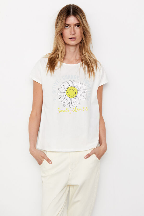 Cortefiel T-shirt Smiley Branco