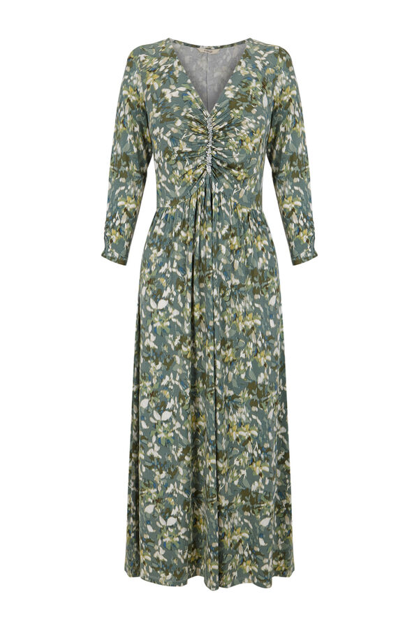 Slowlove Vestido punto estampado frunce Multicolor