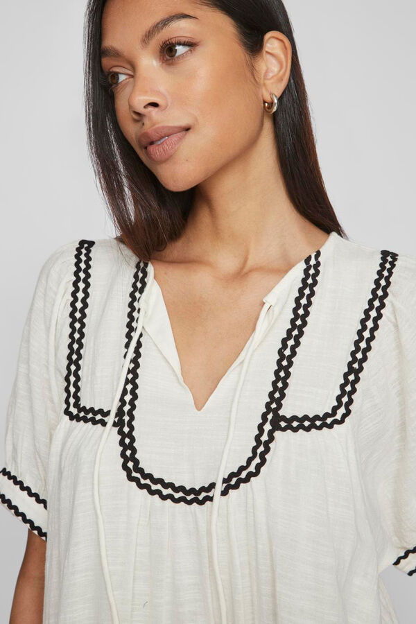 Vila Vestido midi con manga farol Blanco