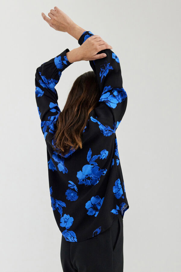 Selected Femme Camisa de manga comprida confecionado com Lenzing ECOVERO Preto