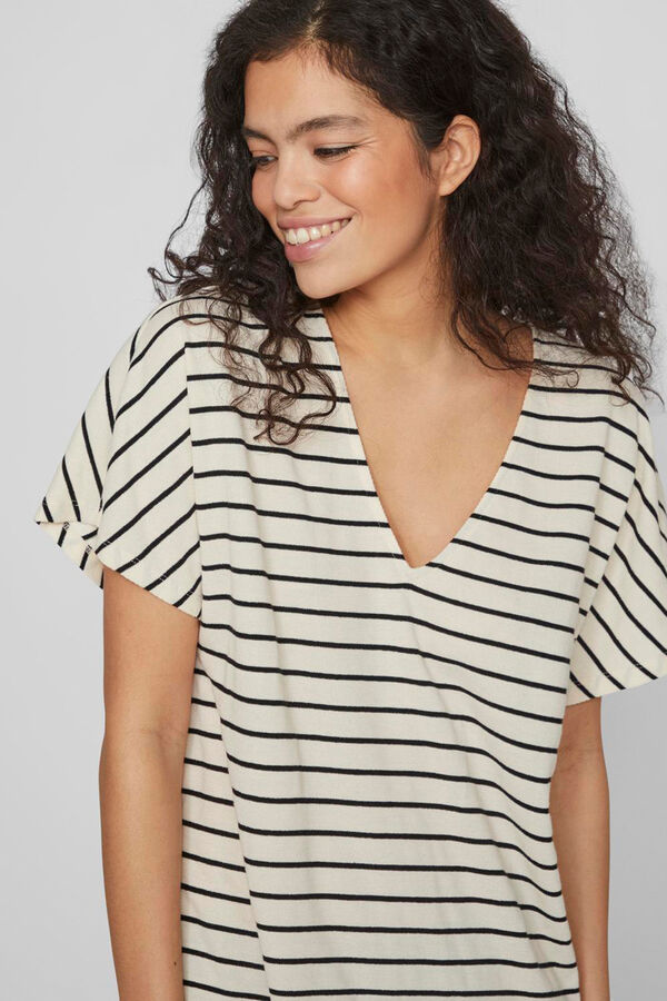 Vila Vestido midi de manga corta Gris