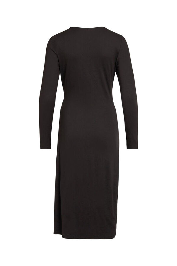 Vila Vestido midi manga larga Negro
