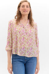 Cortefiel Blusa plumetti cuello mao Multicolor