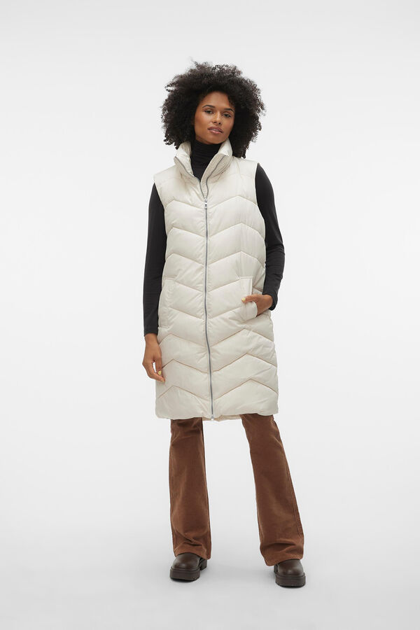 Vero Moda Colete midi acolchoado Cinzento