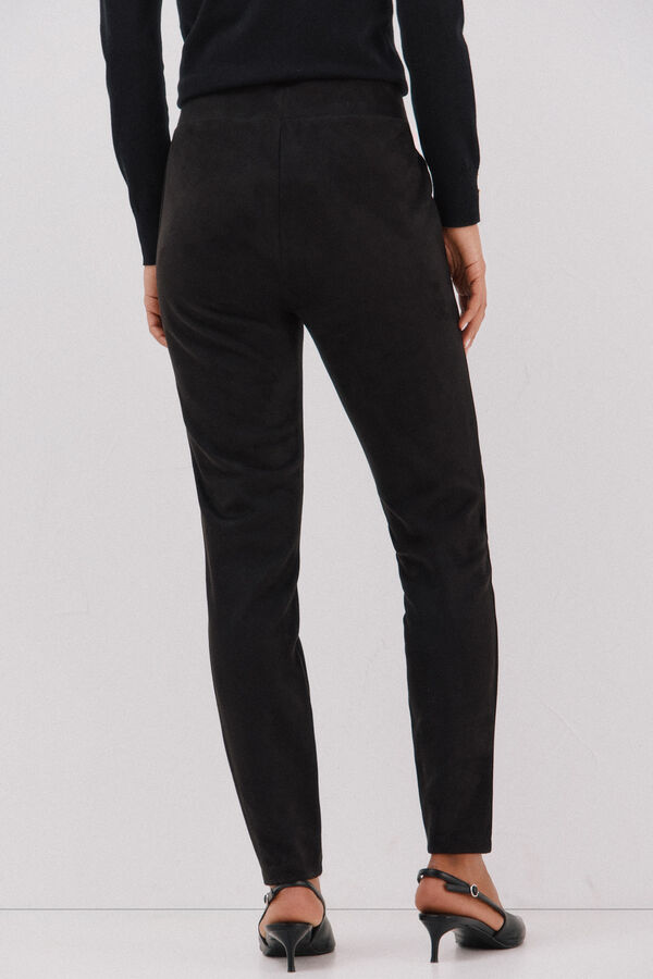 Cortefiel Legging de mujer de efecto ante Negro