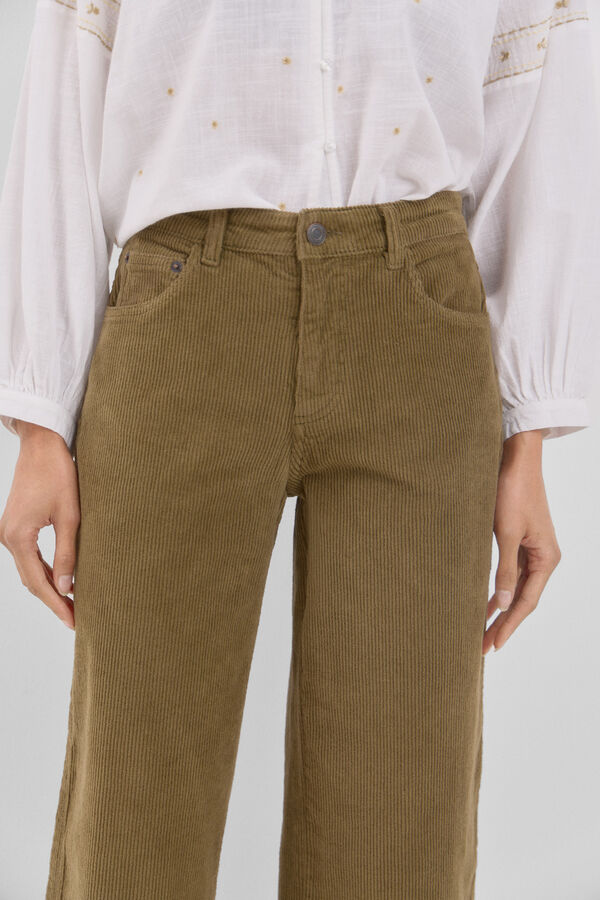 Cortefiel Cal&ccedil;as palazzo bombazina Verde