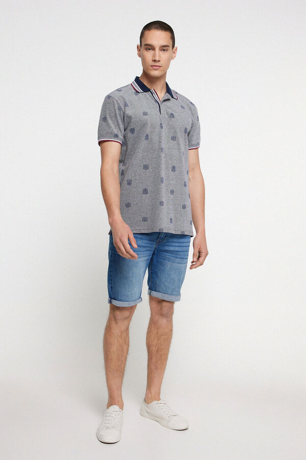 Privata Polo pique estampado Gris