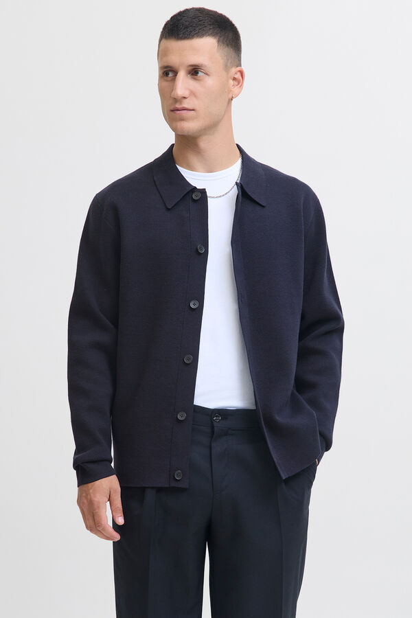 Jack & Jones C&aacute;rdigan cuello polo Azul marino