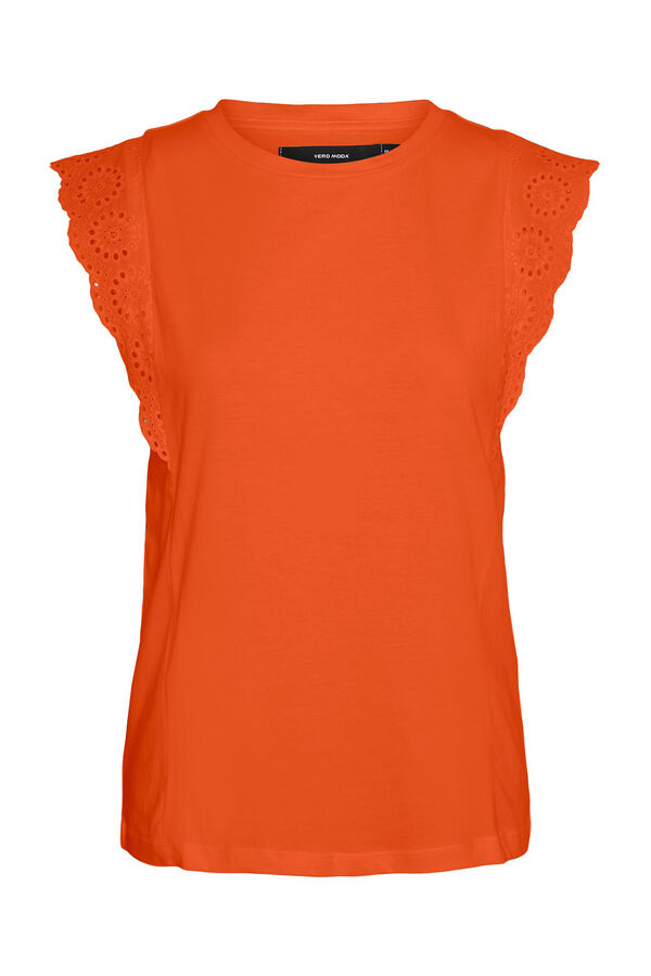 Vero Moda Top sem mangas com gola redonda Laranja