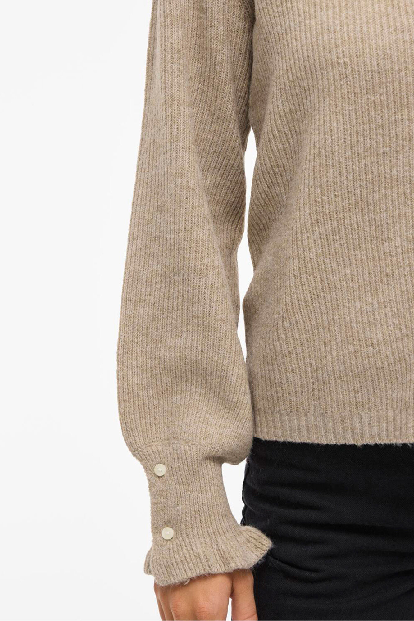 Vila C&aacute;rdigan de punto con volantes en pu&ntilde;os