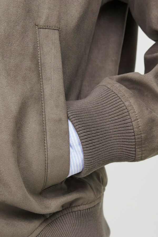 Jack & Jones Casaco bomber com gola de camisa Cinzento