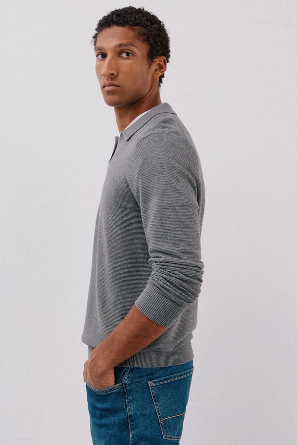 Cortefiel Jersey punto fino Gris
