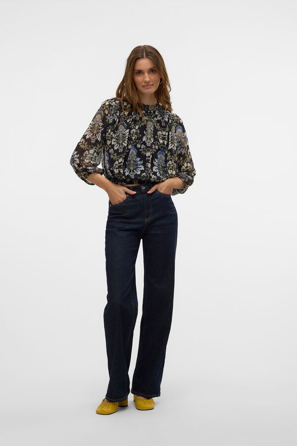 Vero Moda Top estampado de manga comprida Preto