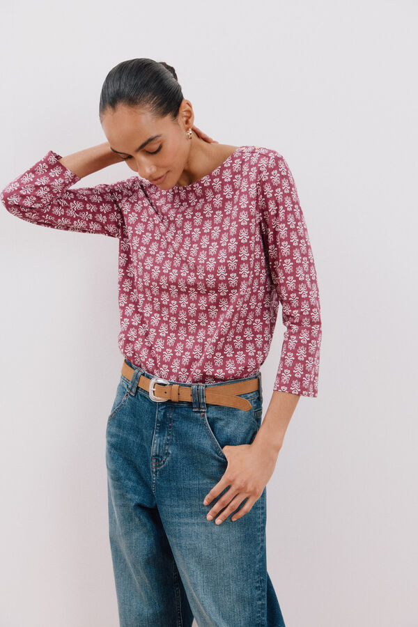 Cortefiel Camiseta b&aacute;sica escote barco Multicolor