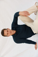 Cortefiel Polo b&aacute;sico manga larga Azul marino