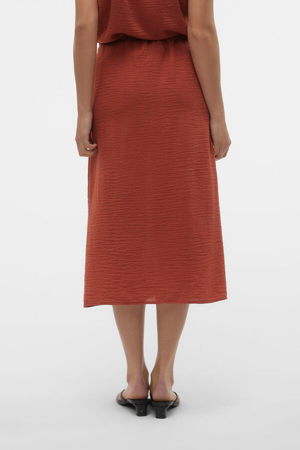 Vero Moda Falda midi abotonada Rojo