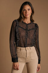 Pol&iacute;n Et Moi Camisa estampado Ini Negro