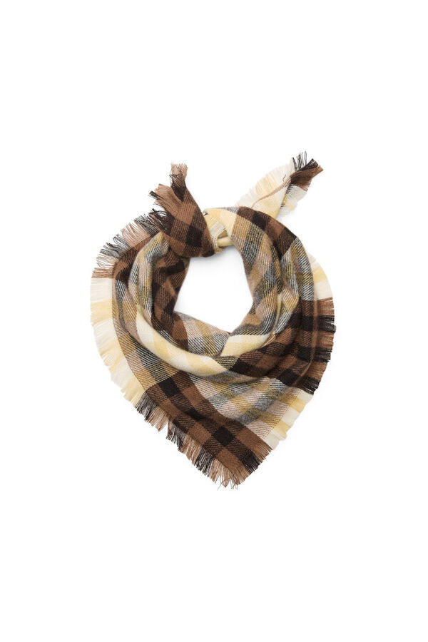 Vero Moda Pasmina de cuadros Marr&oacute;n oscuro