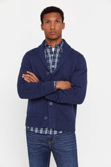 Cortefiel Cardigan algod&oacute;n estructura cierre botones Azul