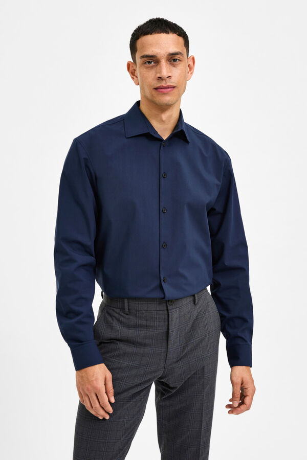 Cortefiel Camisa manga larga Slim Azul