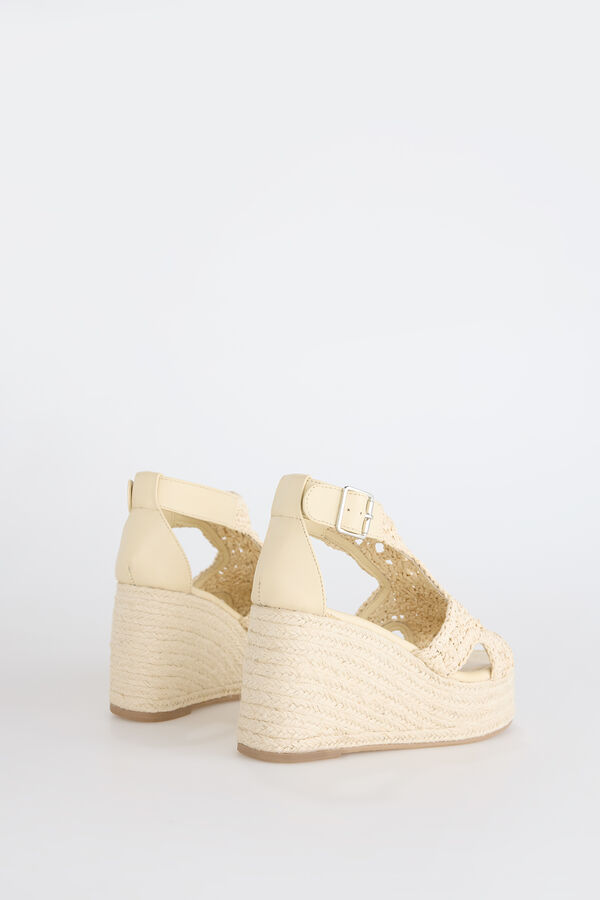 Slowlove Sandalia plataforma rafia Beige