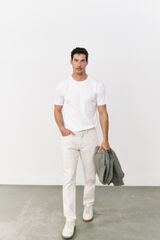 OOTO Jeans 5 bolsillos color slim Marfil