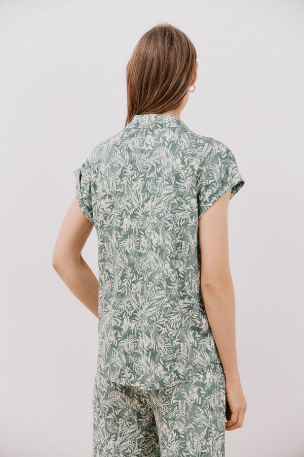 Cortefiel Polo piqu&eacute; el&aacute;stico Estampado verde