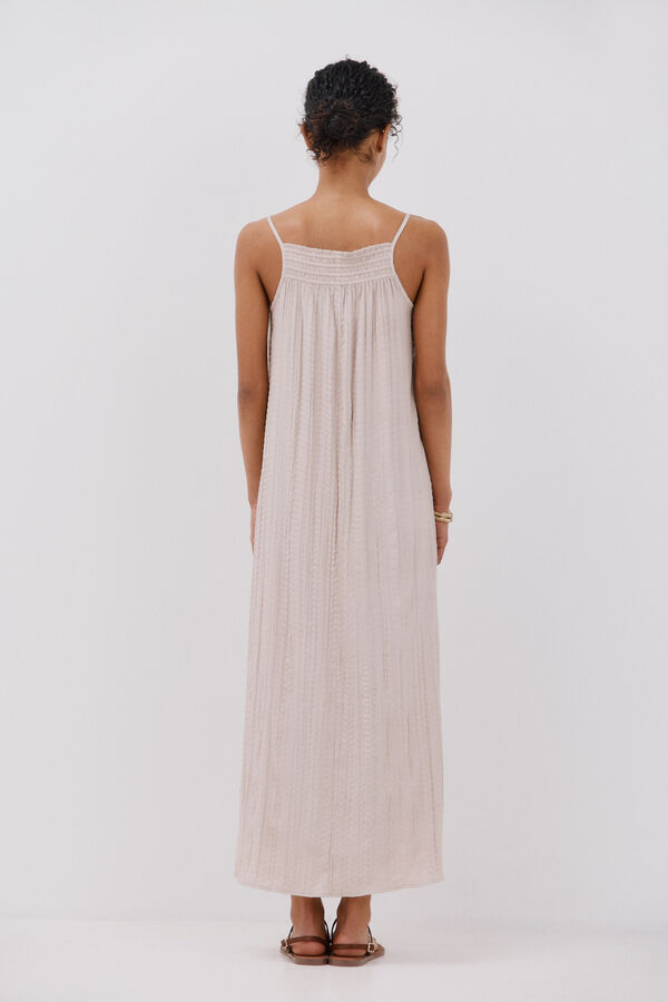 Cortefiel Vestido halter satinado Blanco