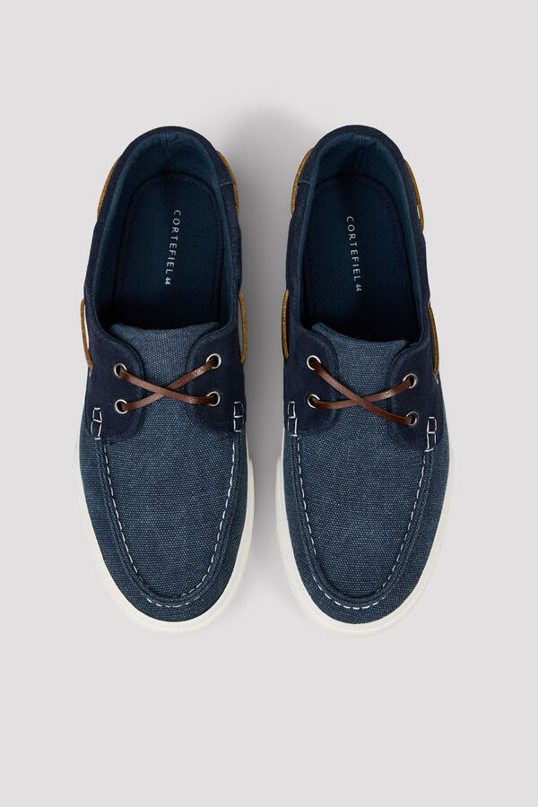 Cortefiel Zapato nautico piel Azul marino