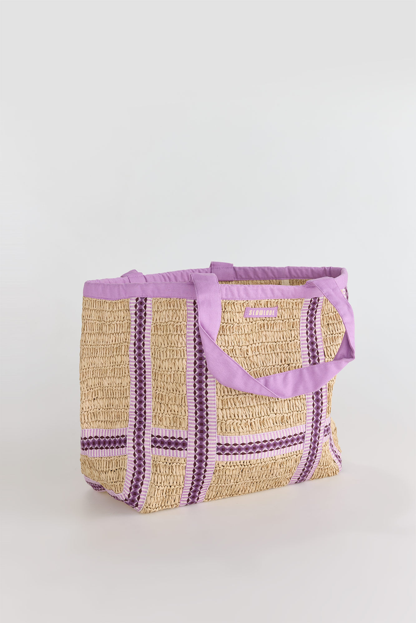 Slowlove Bolso shopper rafia cintas