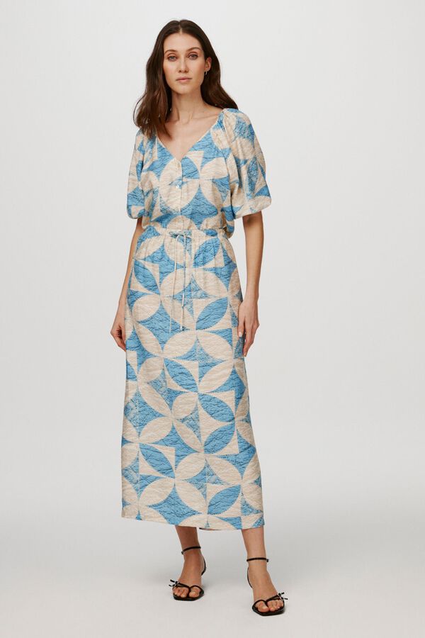 Object Falda largo midi estampado Azul