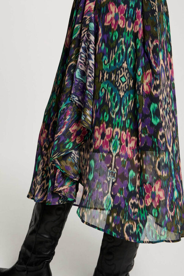 Morgan Falda cruzada estampada Multicolor