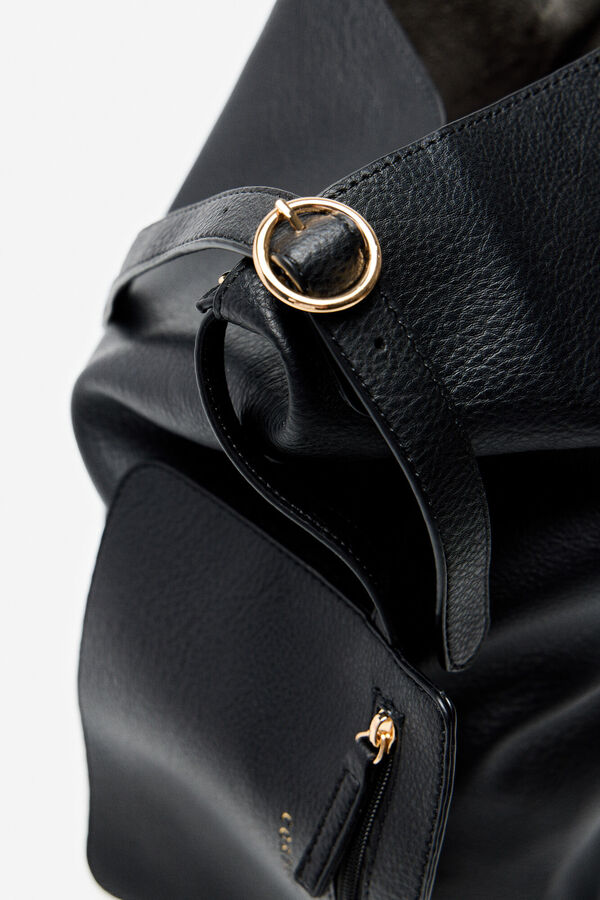 Cortefiel Bolso bucket blando Negro