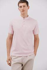 Cortefiel Polo cuello mao Rosa