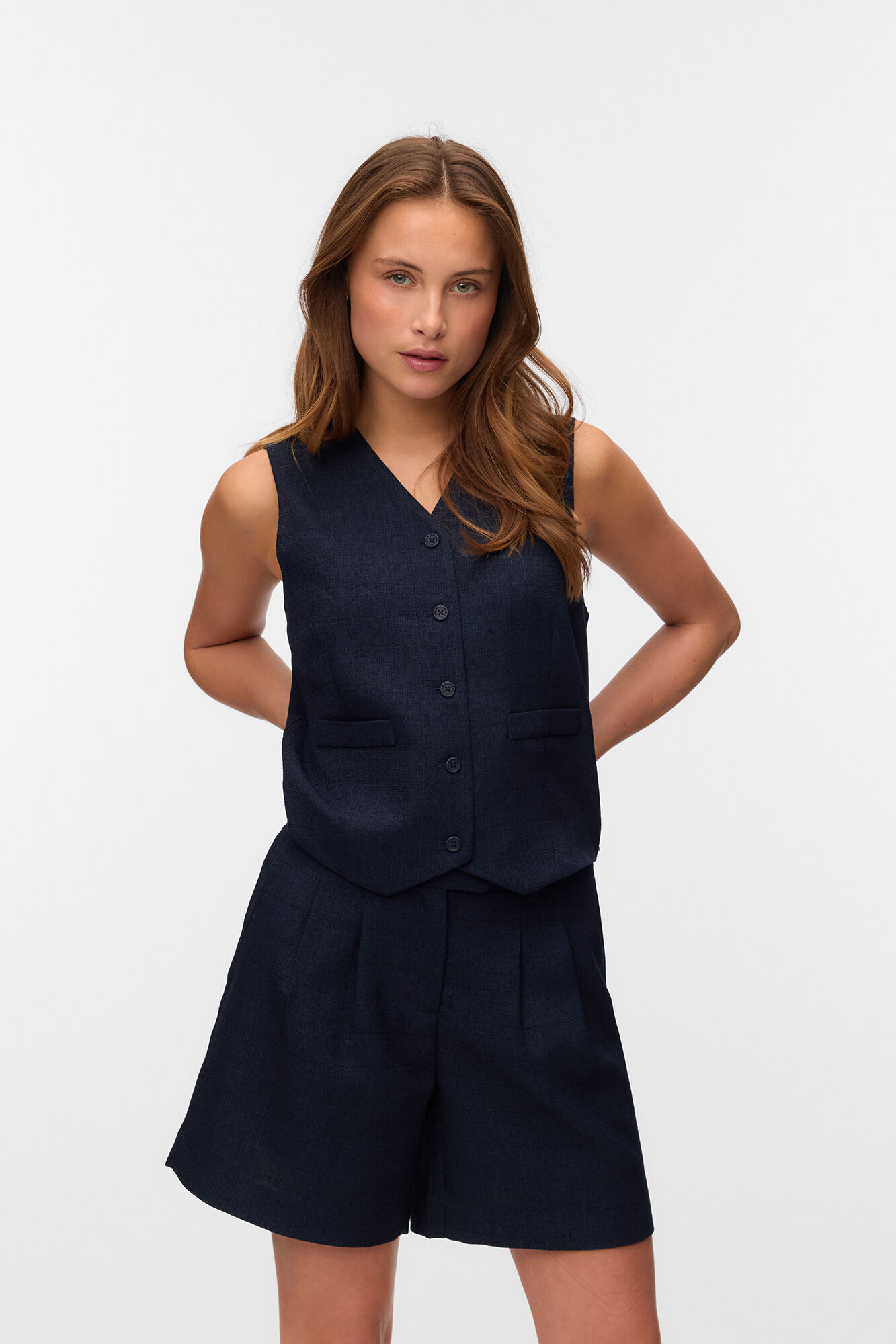 Vero Moda Chaleco efecto lino