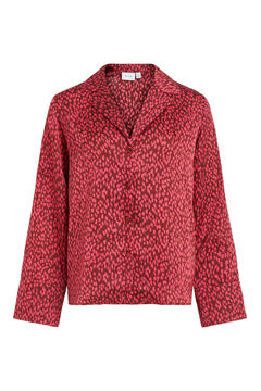 Cortefiel Camisa de mulher acetinada animal print Vermelho