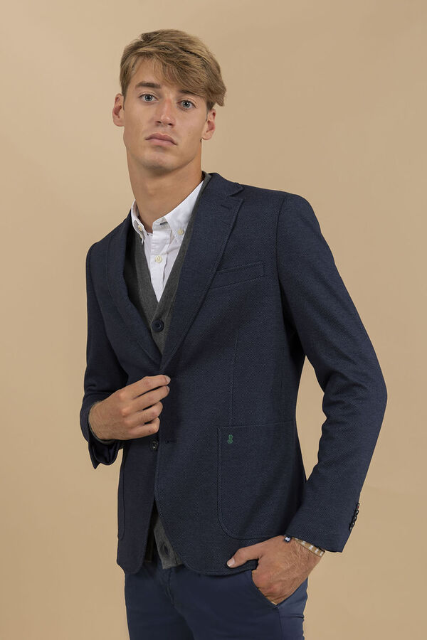 elPulpo Americana jersey microdibujo Azul marino