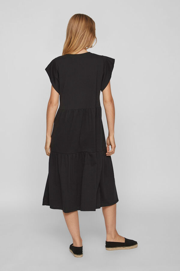 Vila Vestido midi con algod&oacute;n org&aacute;nico Negro