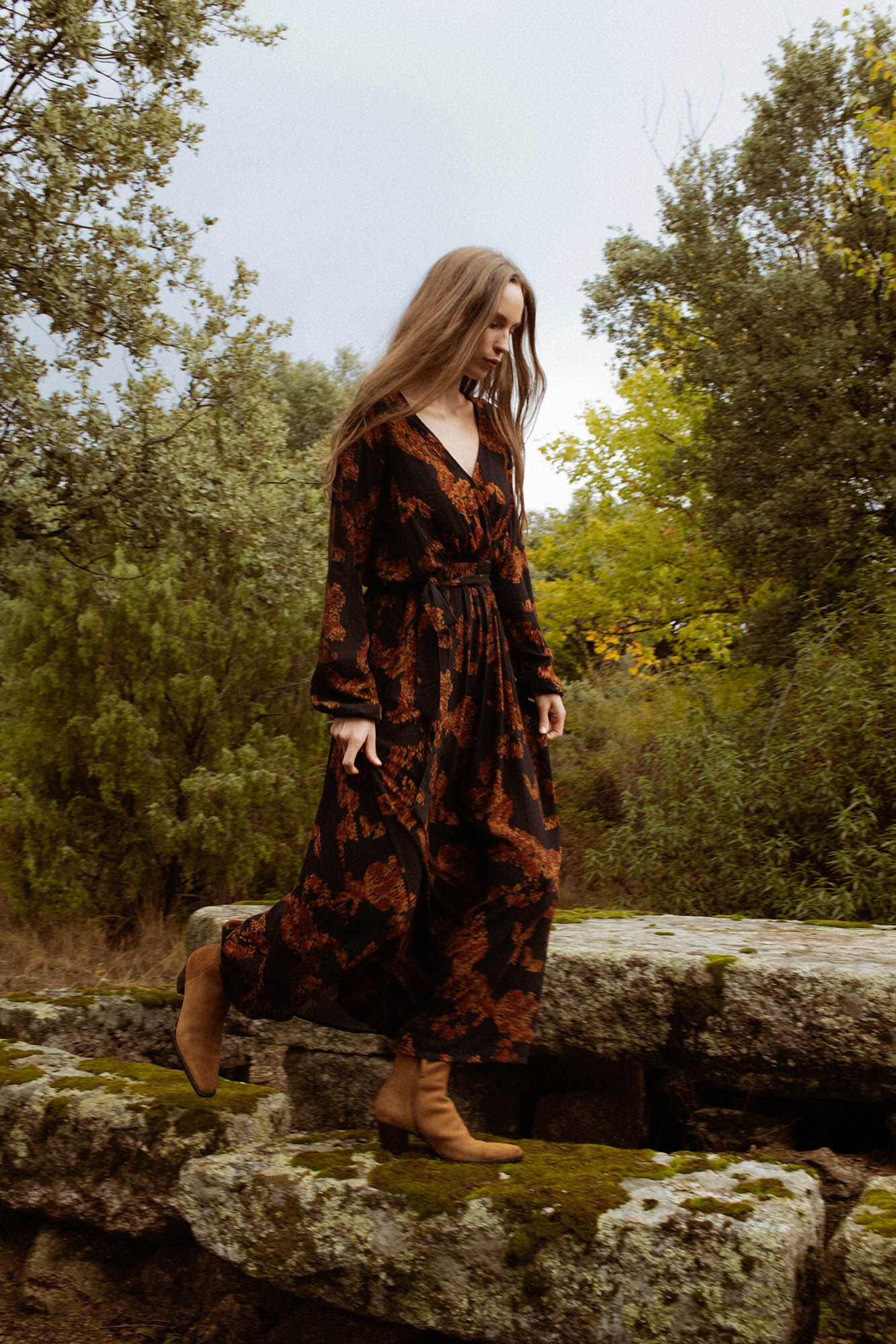 Vila Vestido comprido estampado