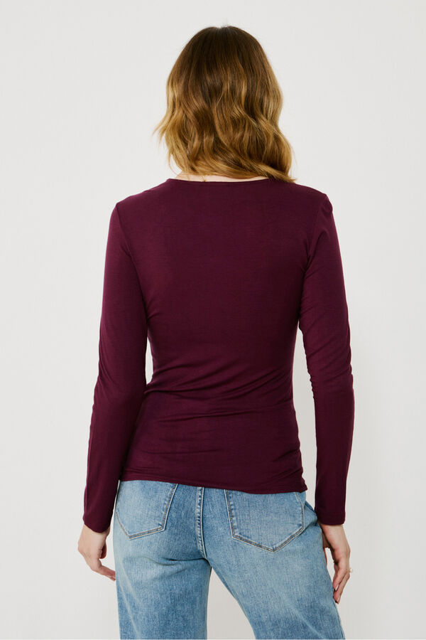 Vila Top de manga larga con detalle drapeado Morado